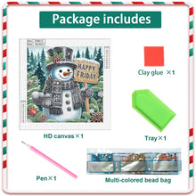 Load image into Gallery viewer, Winter Snowman 30*30CM(Canvas) Partial Special Shaped Drill Diamond Painting
