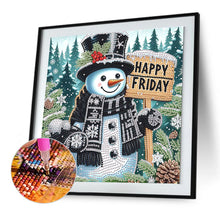 Load image into Gallery viewer, Winter Snowman 30*30CM(Canvas) Partial Special Shaped Drill Diamond Painting
