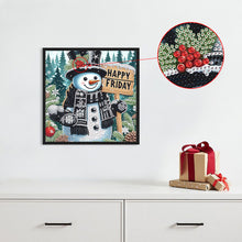 Load image into Gallery viewer, Winter Snowman 30*30CM(Canvas) Partial Special Shaped Drill Diamond Painting
