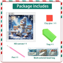 Load image into Gallery viewer, Winter Snowman 30*30CM(Canvas) Partial Special Shaped Drill Diamond Painting
