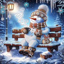 Load image into Gallery viewer, Winter Snowman 30*30CM(Canvas) Partial Special Shaped Drill Diamond Painting
