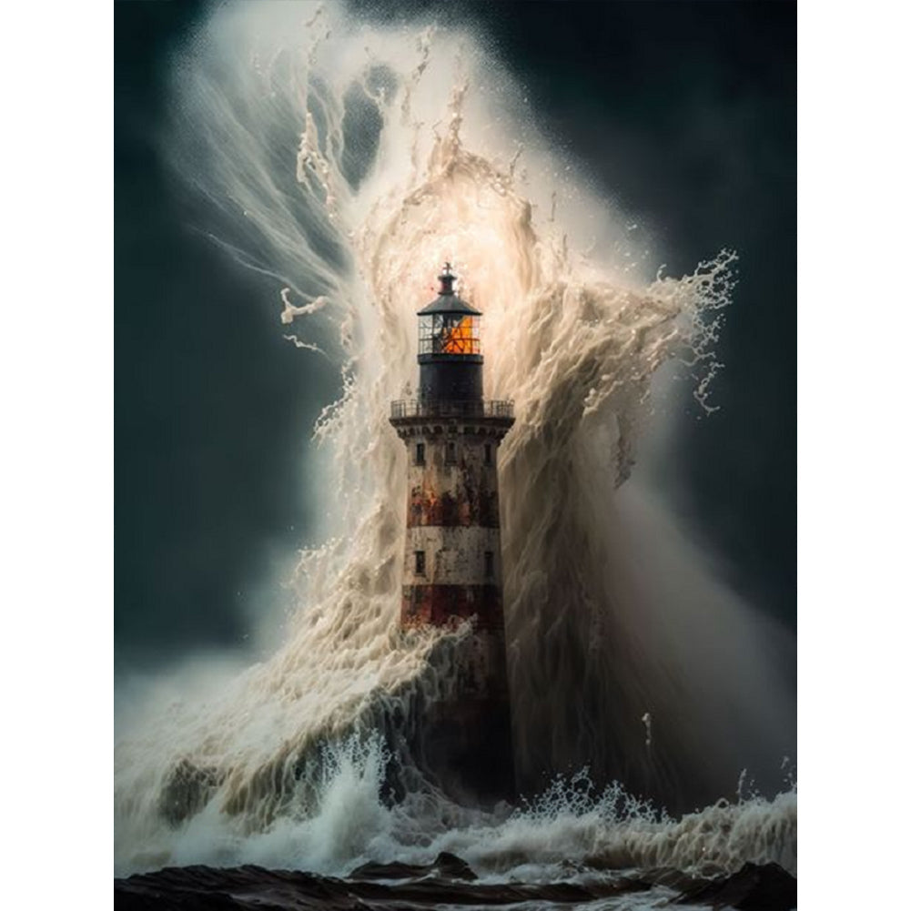 Lighthouse 30*40CM(Canvas) Full Round Drill Diamond Painting