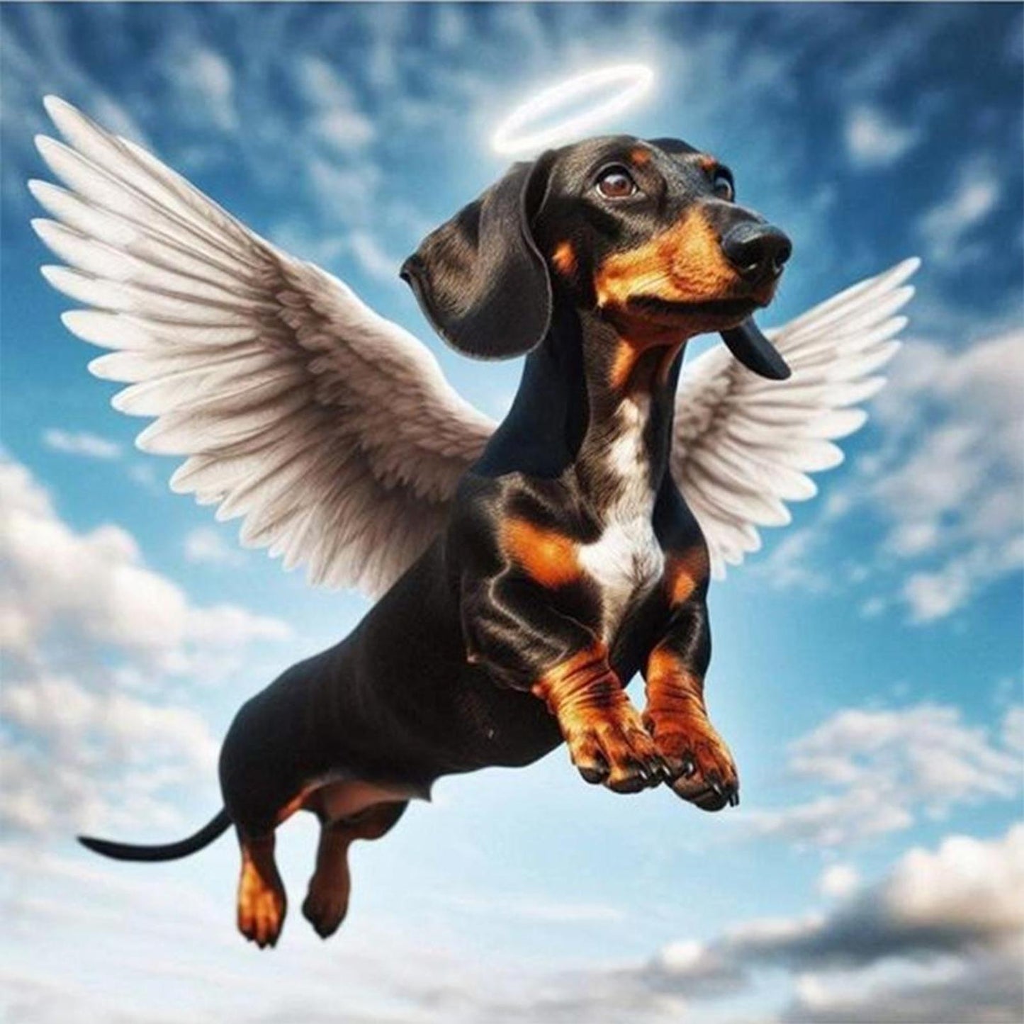 Angel Dachshund-Dog - Full 11CT Stamped Cross Stitch 40x40CM - Band
