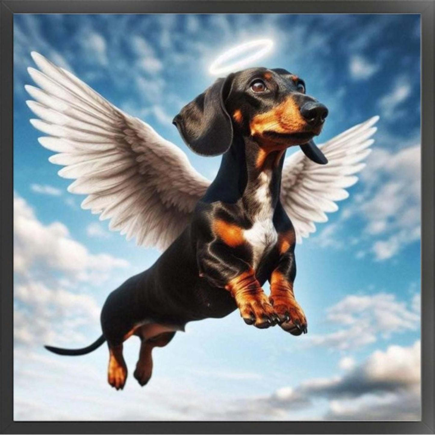 Angel Dachshund-Dog - Full 11CT Stamped Cross Stitch 40x40CM - Band