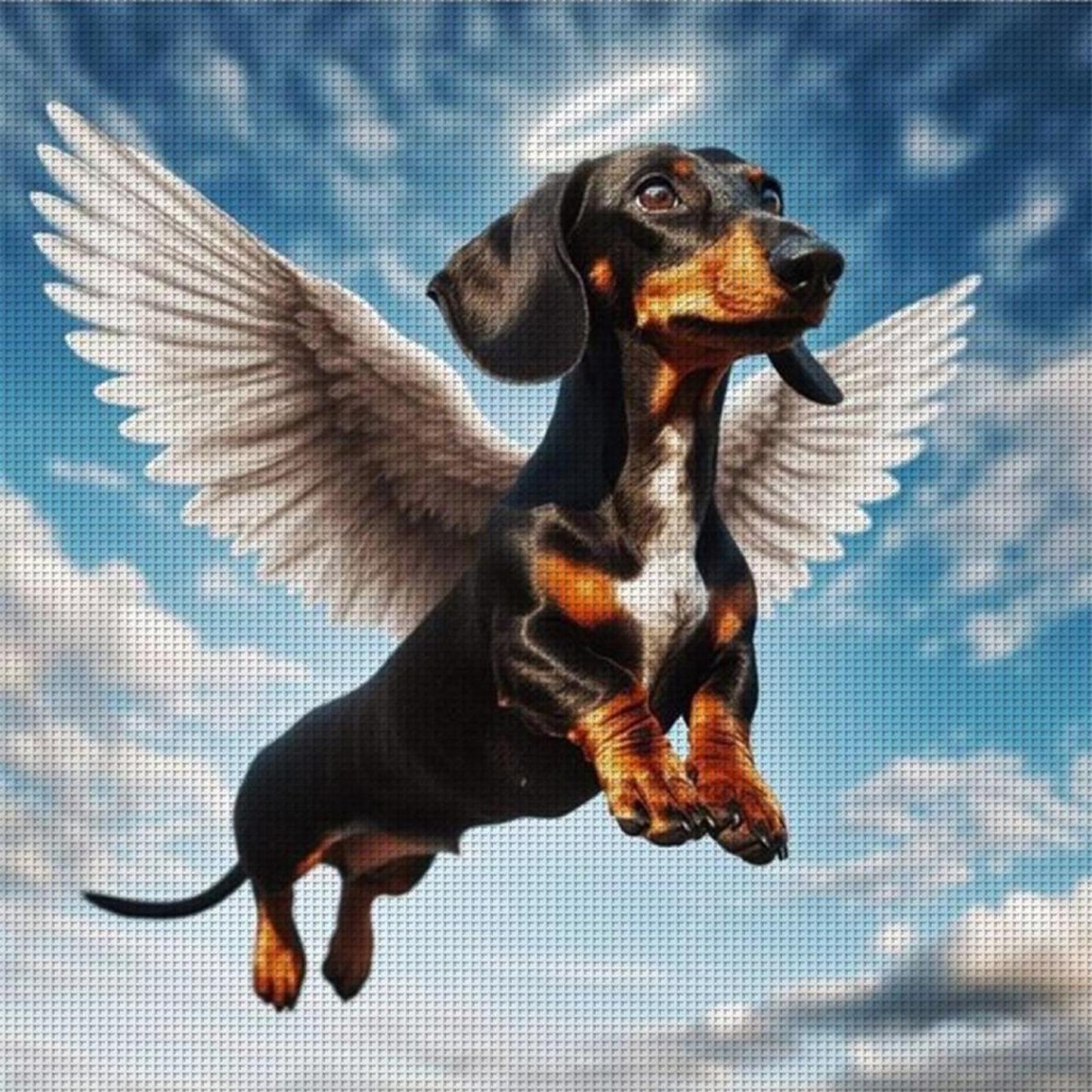 Angel Dachshund-Dog - Full 11CT Stamped Cross Stitch 40x40CM - Band