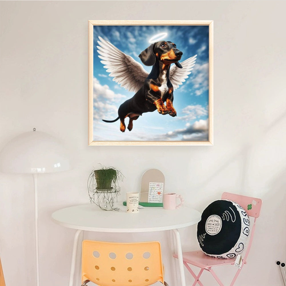 Angel Dachshund-Dog - Full 11CT Stamped Cross Stitch 40x40CM - Band