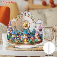 Load image into Gallery viewer, Acrylic 2D Flat Castle Ferris Wheel DIY Table Top Diamond Painting Ornament Kits
