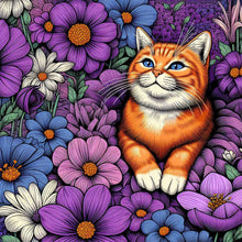 Load image into Gallery viewer, Purple Orange Cat 40*40CM(Canvas) Full Round Drill Diamond Painting
