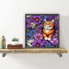 Load image into Gallery viewer, Purple Orange Cat 40*40CM(Canvas) Full Round Drill Diamond Painting
