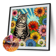 Load image into Gallery viewer, Gray Tabby Cat 40*40CM(Canvas) Full Round Drill Diamond Painting
