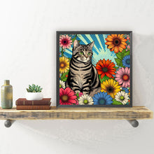 Load image into Gallery viewer, Gray Tabby Cat 40*40CM(Canvas) Full Round Drill Diamond Painting
