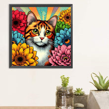 Load image into Gallery viewer, Orange And White Cat 40*40CM(Canvas) Full Round Drill Diamond Painting
