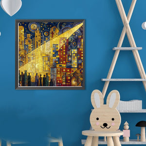 City Under Lights 40*40CM(Canvas) Full Round Drill Diamond Painting