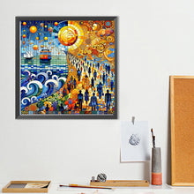 Load image into Gallery viewer, Sea And Land Boat Crowd 40*40CM(Canvas) Full Round Drill Diamond Painting
