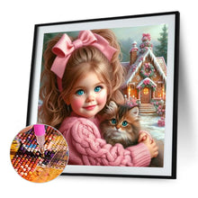 Load image into Gallery viewer, Blue Eyed Cute Girl 40*40CM(Canvas) Full Round Drill Diamond Painting
