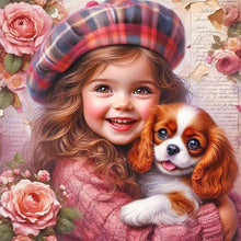 Load image into Gallery viewer, Cute Girl With Big Eyes 40*40CM(Canvas) Full Round Drill Diamond Painting
