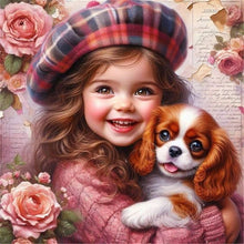 Load image into Gallery viewer, Cute Girl With Big Eyes 40*40CM(Canvas) Full Round Drill Diamond Painting
