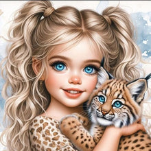 Load image into Gallery viewer, Cute Girl With Big Eyes 40*40CM(Canvas) Full Round Drill Diamond Painting
