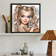 Load image into Gallery viewer, Cute Girl With Big Eyes 40*40CM(Canvas) Full Round Drill Diamond Painting
