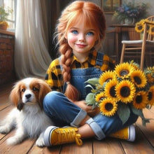 Load image into Gallery viewer, Cute Girl With Big Eyes 40*40CM(Canvas) Full Round Drill Diamond Painting
