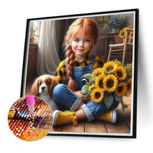 Load image into Gallery viewer, Cute Girl With Big Eyes 40*40CM(Canvas) Full Round Drill Diamond Painting
