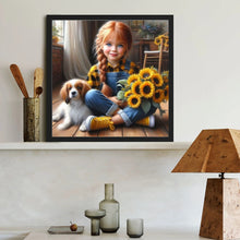 Load image into Gallery viewer, Cute Girl With Big Eyes 40*40CM(Canvas) Full Round Drill Diamond Painting
