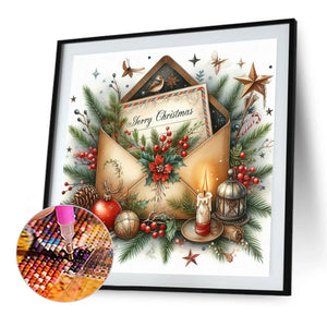 Christmas Letter 40*40CM(Picture) Full AB Round Drill Diamond Painting