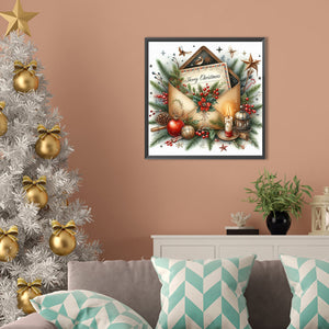 Christmas Letter 40*40CM(Picture) Full AB Round Drill Diamond Painting