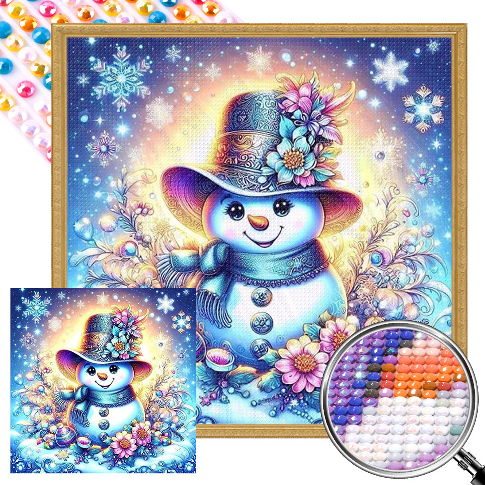 Cute Little Snowman 40*40CM(Picture) Full AB Round Drill Diamond Painting