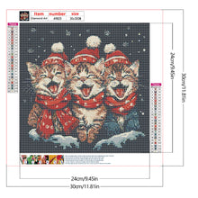 Load image into Gallery viewer, Happy Cat In Winter 30*30CM(Canvas) Full Round Drill Diamond Painting
