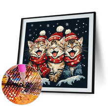 Load image into Gallery viewer, Happy Cat In Winter 30*30CM(Canvas) Full Round Drill Diamond Painting
