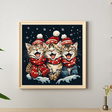 Load image into Gallery viewer, Happy Cat In Winter 30*30CM(Canvas) Full Round Drill Diamond Painting
