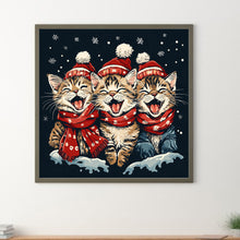 Load image into Gallery viewer, Happy Cat In Winter 30*30CM(Canvas) Full Round Drill Diamond Painting
