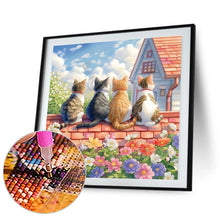 Load image into Gallery viewer, House Four Cats Background 30*30CM(Canvas) Full Round Drill Diamond Painting
