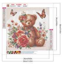 Load image into Gallery viewer, Butterfly Flower Bear 30*30CM(Canvas) Full Round Drill Diamond Painting
