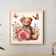 Load image into Gallery viewer, Butterfly Flower Bear 30*30CM(Canvas) Full Round Drill Diamond Painting
