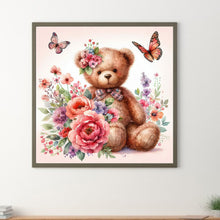 Load image into Gallery viewer, Butterfly Flower Bear 30*30CM(Canvas) Full Round Drill Diamond Painting
