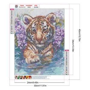 Tiger Cub 30*40CM(Canvas) Full Round Drill Diamond Painting