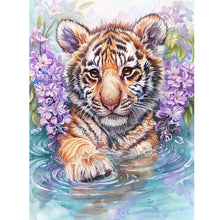 Load image into Gallery viewer, Tiger Cub 30*40CM(Canvas) Full Round Drill Diamond Painting
