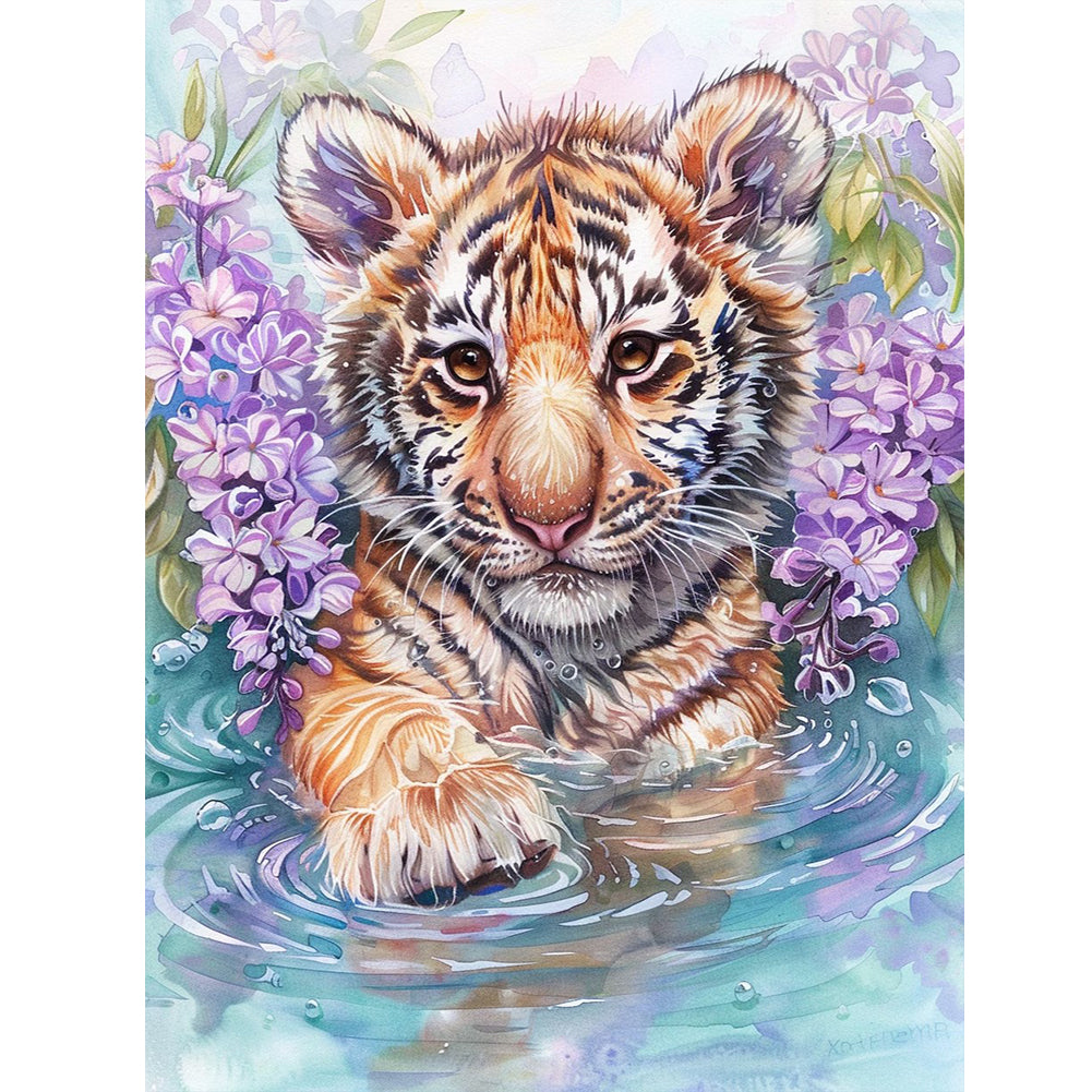 Tiger Cub 30*40CM(Canvas) Full Round Drill Diamond Painting