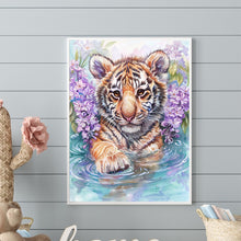 Load image into Gallery viewer, Tiger Cub 30*40CM(Canvas) Full Round Drill Diamond Painting
