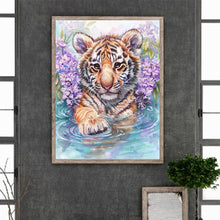 Load image into Gallery viewer, Tiger Cub 30*40CM(Canvas) Full Round Drill Diamond Painting
