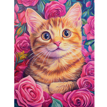 Load image into Gallery viewer, Rose Orange Cat 30*40CM(Canvas) Full Round Drill Diamond Painting
