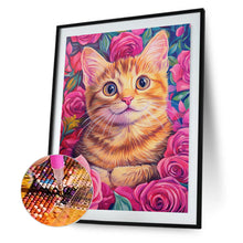 Load image into Gallery viewer, Rose Orange Cat 30*40CM(Canvas) Full Round Drill Diamond Painting
