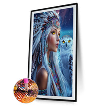 Load image into Gallery viewer, Indian Woman White Owl 40*60CM(Canvas) Full Round Drill Diamond Painting
