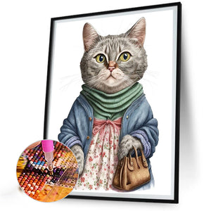 Cat Mom 40*50CM(Canvas) Full Round Drill Diamond Painting