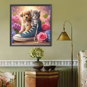 Canvas Shoes For Cats And Dogs 40*40CM(Canvas) Full Round Drill Diamond Painting