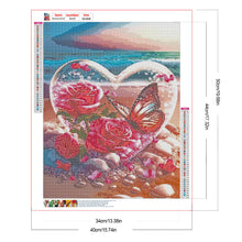 Load image into Gallery viewer, Seaside Rose Heart 40*50CM(Canvas) Full Round Drill Diamond Painting
