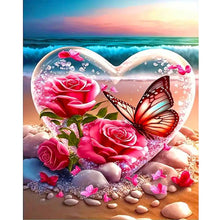 Load image into Gallery viewer, Seaside Rose Heart 40*50CM(Canvas) Full Round Drill Diamond Painting
