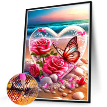 Load image into Gallery viewer, Seaside Rose Heart 40*50CM(Canvas) Full Round Drill Diamond Painting
